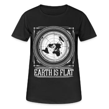Flat Earth Vintage - Earth is flat - Women's Breathable T-Shirt - black - Front - AI Model Female 172 light (172cm)