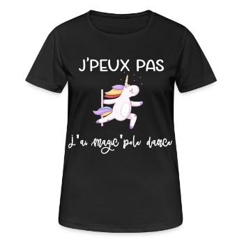 J'peux pas j'ai magic'pole dance - T-shirt respirant Femme - noir - Devant - AI Model Female 172 light (172cm)