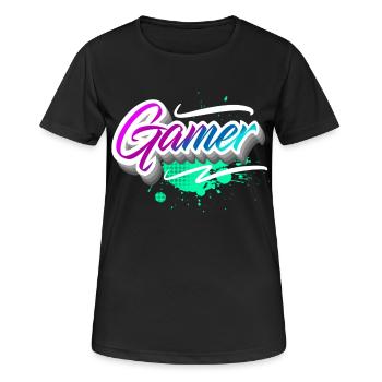 Gamer - Women's Breathable T-Shirt - black - Front - AI Model Female 172 light (172cm)