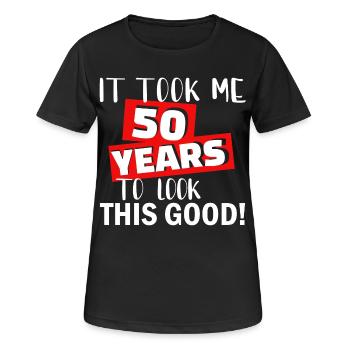 50. Geburtstagsgeschenk 50. Geburtstag gut aussehen - Frauen T-Shirt atmungsaktiv - Schwarz - Vorne - AI Model Female 172 light (172cm)