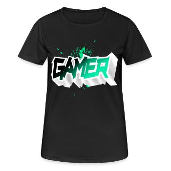 Gamer - T-shirt respirant Femme - noir - Devant - AI Model Female 172 light (172cm)