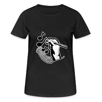 Compositeur artiste musique - T-shirt respirant Femme - noir - Devant - AI Model Female 172 light (172cm)