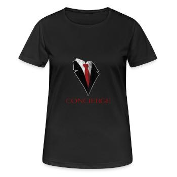 Eleganter Anzug mit Krawatte Motiv - Frauen T-Shirt atmungsaktiv - Schwarz - Vorne - AI Model Female 172 light (172cm)