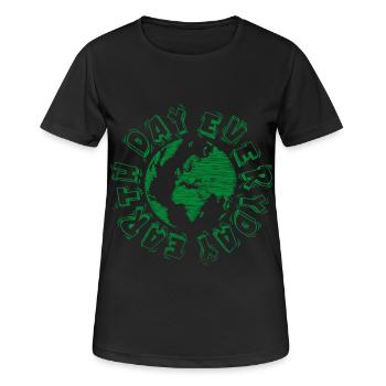 Global Earth Consciousness Design - Frauen T-Shirt atmungsaktiv - Schwarz - Vorne - AI Model Female 172 light (172cm)