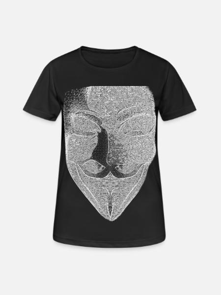 Anonymous v wie vendetta maske - Frauen T-Shirt atmungsaktiv - Schwarz