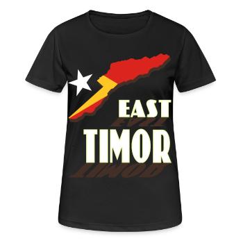 Carte du Timor oriental avec lettrage dynamique - T-shirt respirant Femme - noir - Devant - AI Model Female 172 light (172cm)