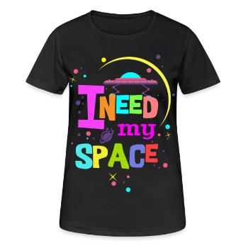 Ich brauche meinen Platz - Frauen T-Shirt atmungsaktiv - Schwarz - Vorne - AI Model Female 172 light (172cm)