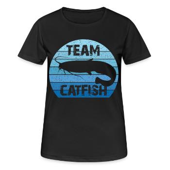 Equipe Catfish | Waller | Wels | Vintage - T-shirt respirant Femme - noir - Devant - AI Model Female 172 light (172cm)