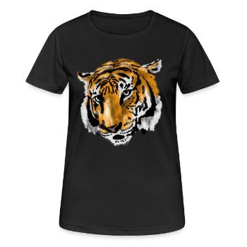 tigre - T-shirt respirant Femme - noir - Devant - AI Model Female 172 light (172cm)