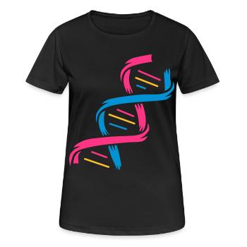 La structure d'une molécule d'ADN - T-shirt respirant Femme - noir - Devant - AI Model Female 172 light (172cm)