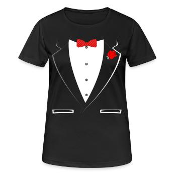 Smoking Gentleman Style - Frauen T-Shirt atmungsaktiv - Schwarz - Vorne - AI Model Female 172 light (172cm)