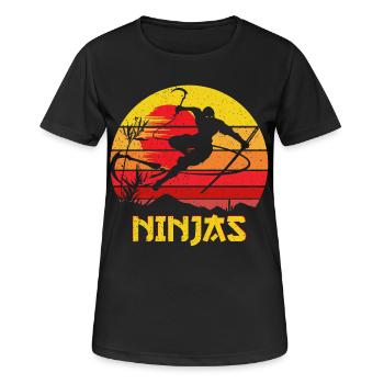 Ninja Warrior Ninjas Vintage - T-shirt respirant Femme - noir - Devant - AI Model Female 172 light (172cm)