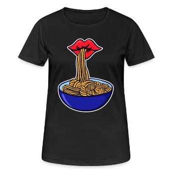 Spaghetti Pasta Pasta Asciutta Italy Food - Women's Breathable T-Shirt - black - Front - AI Model Female 172 light (172cm)