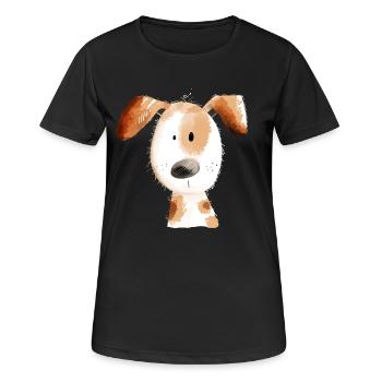 Chien doux Pour les amoureux des chiens - T-shirt respirant Femme - noir - Devant - AI Model Female 172 light (172cm)