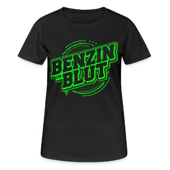 Benzin im Blut - Kfz - Werkstatt - Schrauber - Frauen T-Shirt atmungsaktiv - Schwarz - Vorne - AI Model Female 172 light (172cm)