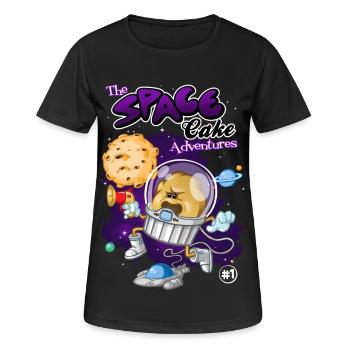 Space cake - Women's Breathable T-Shirt - black - Front - AI Model Female 172 light (172cm)