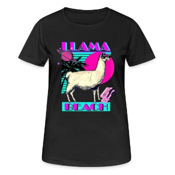 Llama Beach - T-shirt respirant Femme - noir - Devant - AI Model Female 172 light (172cm)