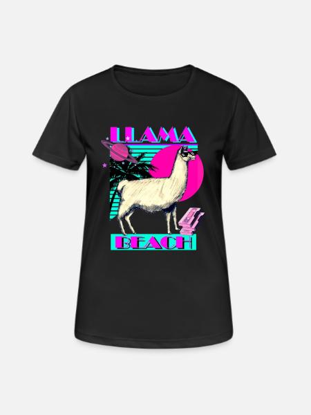 Llama Beach - Women's Breathable T-Shirt - black
