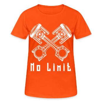 No Limit - Frauen T-Shirt atmungsaktiv - Neonorange - Vorne - AI Model Female 172 dark (172cm)