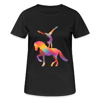 Voltige - Voltige - Volti - Chevaux - T-shirt respirant Femme - noir - Devant - AI Model Female 172 light (172cm)