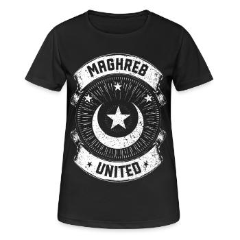 Maghreb ♥ Maghreb United - T-shirt respirant Femme - noir - Devant - AI Model Female 172 light (172cm)