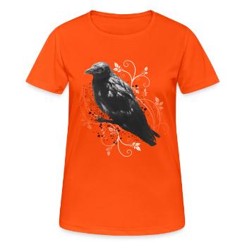 Der Rabe Edgar Allan Poe - Women's Breathable T-Shirt - neon orange - Front - AI Model Female 172 dark (172cm)
