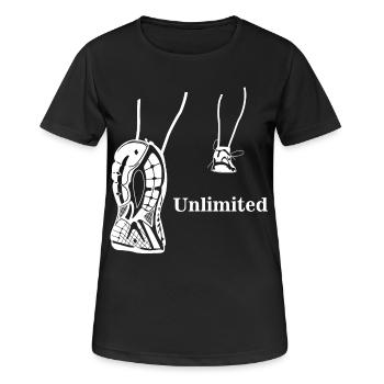 Illimité - conception en cours d'exécution - T-shirt respirant Femme - noir - Devant - AI Model Female 172 light (172cm)