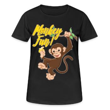 Monkey Monkey Fun Monkey Monkey - Women's Breathable T-Shirt - black - Front - AI Model Female 172 light (172cm)