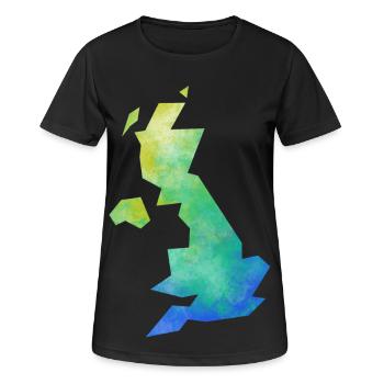 Karte UK - Frauen T-Shirt atmungsaktiv - Schwarz - Vorne - AI Model Female 172 light (172cm)