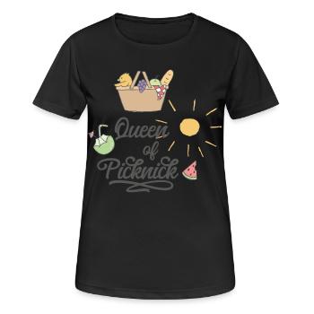 Pique-nique - T-shirt respirant Femme - noir - Devant - AI Model Female 172 light (172cm)