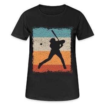 Baseballer baseball batte - T-shirt respirant Femme - noir - Devant - AI Model Female 172 light (172cm)