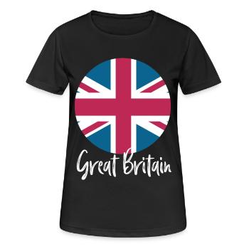 Great Britain - Frauen T-Shirt atmungsaktiv - Schwarz - Vorne - AI Model Female 172 light (172cm)