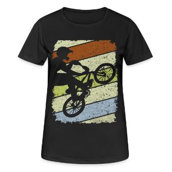 BMX - BMX Geschenkidee - BMX Rad - Frauen T-Shirt atmungsaktiv - Schwarz - Vorne - AI Model Female 172 light (172cm)
