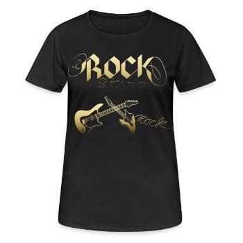 Rock Star - Frauen T-Shirt atmungsaktiv - Schwarz - Vorne - AI Model Female 172 light (172cm)
