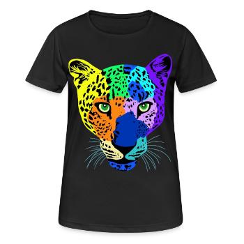 Kunterbunte Safari - Frauen T-Shirt atmungsaktiv - Schwarz - Vorne - AI Model Female 172 light (172cm)