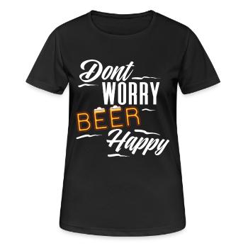 Bière bière - T-shirt respirant Femme - noir - Devant - AI Model Female 172 light (172cm)