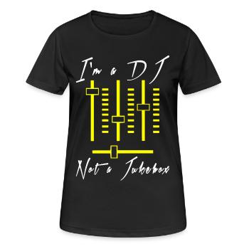 Je suis un DJ - Pas un Jukebox - T-shirt respirant Femme - noir - Devant - AI Model Female 172 light (172cm)