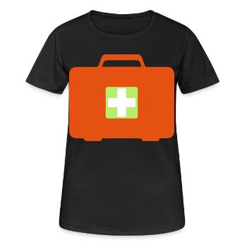 Erste Hilfe Koffer - Frauen T-Shirt atmungsaktiv - Schwarz - Vorne - AI Model Female 172 light (172cm)
