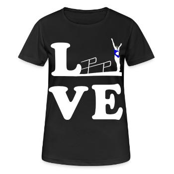 Turmspringen Turmspringerin Wasserspringen LOVE - Frauen T-Shirt atmungsaktiv - Schwarz - Vorne - AI Model Female 172 light (172cm)