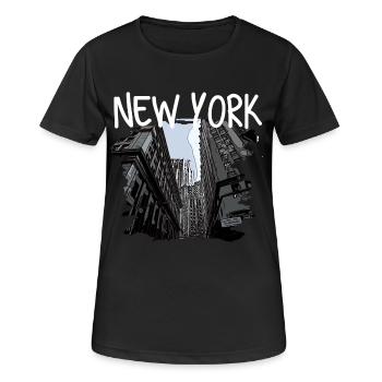 New York - Frauen T-Shirt atmungsaktiv - Schwarz - Vorne - AI Model Female 172 light (172cm)