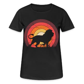 Un lion - T-shirt respirant Femme - noir - Devant - AI Model Female 172 light (172cm)