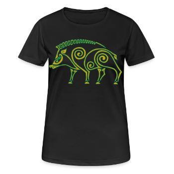 Keltischer Eber - Frauen T-Shirt atmungsaktiv - Schwarz - Vorne - AI Model Female 172 light (172cm)