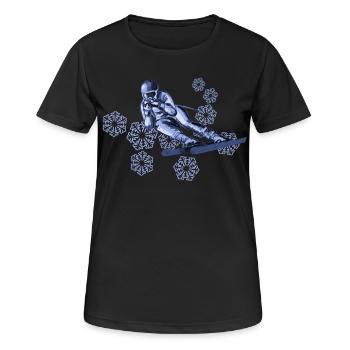skiing - T-shirt respirant Femme - noir - Devant - AI Model Female 172 light (172cm)