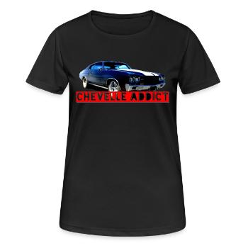 Chevelle Addict - Frauen T-Shirt atmungsaktiv - Schwarz - Vorne - AI Model Female 172 light (172cm)