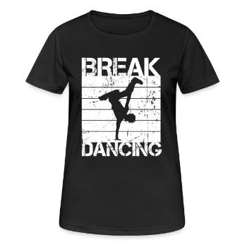 Breakdancing - Frauen T-Shirt atmungsaktiv - Schwarz - Vorne - AI Model Female 172 light (172cm)