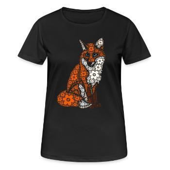 Fox Flowers Fantastic Animal - Women's Breathable T-Shirt - black - Front - AI Model Female 172 light (172cm)