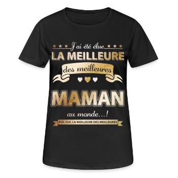 elue meilleure maman - T-shirt respirant Femme - noir - Devant - AI Model Female 172 light (172cm)