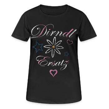 Dirndl Ersatz Wiesen Trachten - Frauen T-Shirt atmungsaktiv - Schwarz - Vorne - AI Model Female 172 light (172cm)