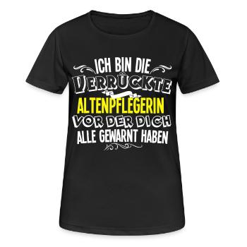 Altenpflegerin - Frauen T-Shirt atmungsaktiv - Schwarz - Vorne - AI Model Female 172 light (172cm)
