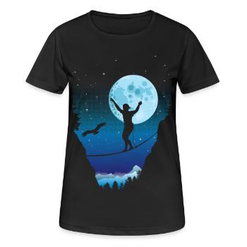 Moonlight slackline - Women's Breathable T-Shirt - black - Front - AI Model Female 172 light (172cm)